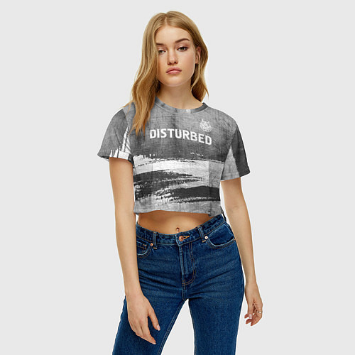 Женский топ Disturbed - grey gradient посередине / 3D-принт – фото 3