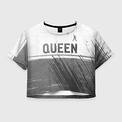 Футболка 3D укороченная женская Queen - white gradient посередине, цвет: 3D-принт
