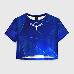 Футболка 3D укороченная женская Tokyo Revengers blue poly, цвет: 3D-принт