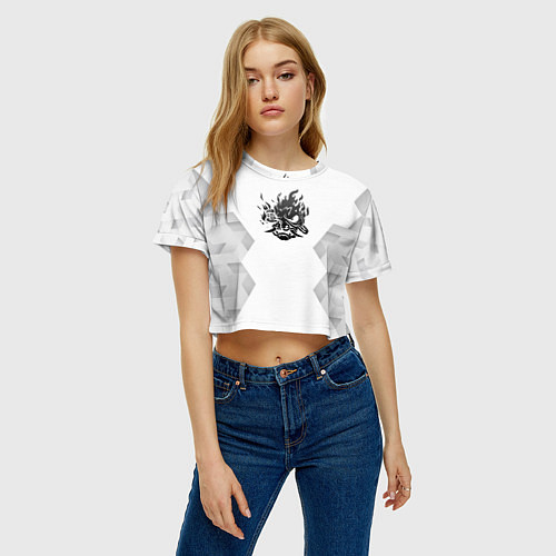 Женский топ Cyberpunk 2077 white poly / 3D-принт – фото 3