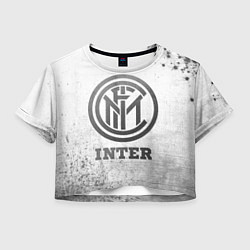 Футболка 3D укороченная женская Inter - white gradient, цвет: 3D-принт