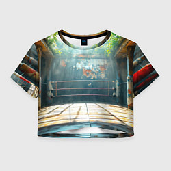 Футболка 3D укороченная женская Ринг под открытым небом, цвет: 3D-принт