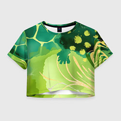 Футболка 3D укороченная женская Вдохновленный природой, цвет: 3D-принт