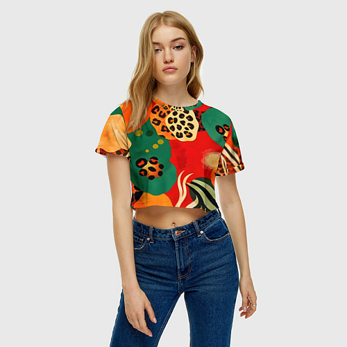 Женский топ Анималистичный африканский паттерн / 3D-принт – фото 3