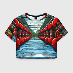 Футболка 3D укороченная женская Зал Муай Тай, цвет: 3D-принт