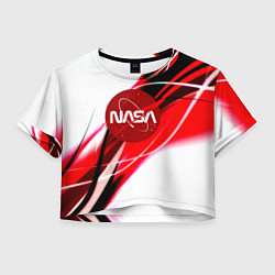 Футболка 3D укороченная женская Nasa абстрактные полосы, цвет: 3D-принт
