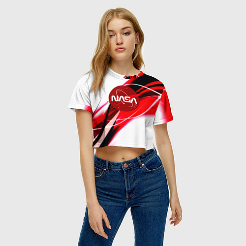 Женский топ Nasa абстрактные полосы / 3D-принт – фото 3