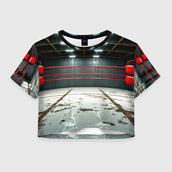 Футболка 3D укороченная женская Красный ринг, цвет: 3D-принт