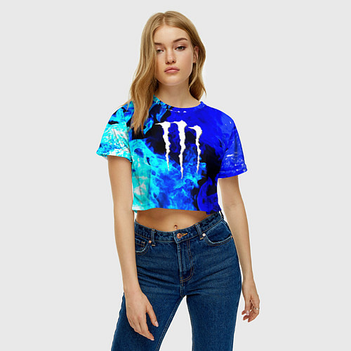 Женский топ Monster energy синий дым / 3D-принт – фото 3