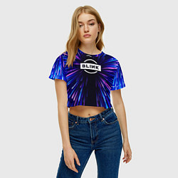Футболка 3D укороченная женская Blackpink neon energy, цвет: 3D-принт — фото 2
