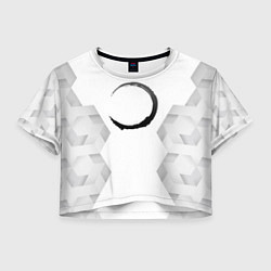 Футболка 3D укороченная женская Demon Slayer white poly, цвет: 3D-принт