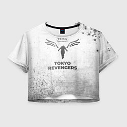Футболка 3D укороченная женская Tokyo Revengers - white gradient, цвет: 3D-принт
