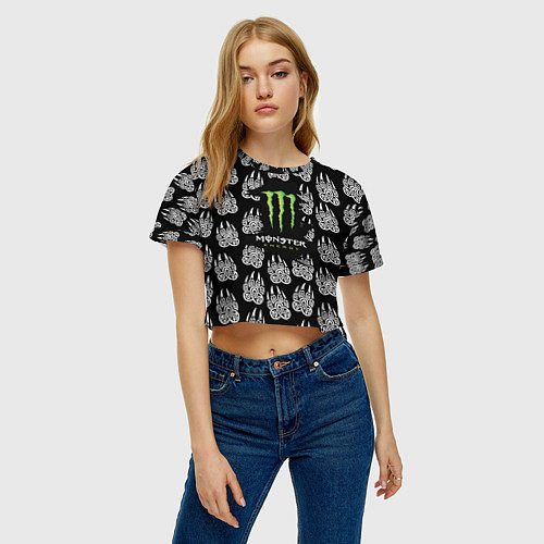 Женский топ Monster energy медвежьи лапы / 3D-принт – фото 3
