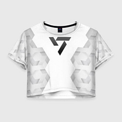 Футболка 3D укороченная женская Seventeen white poly, цвет: 3D-принт
