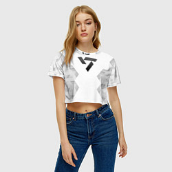 Футболка 3D укороченная женская Seventeen white poly, цвет: 3D-принт — фото 2