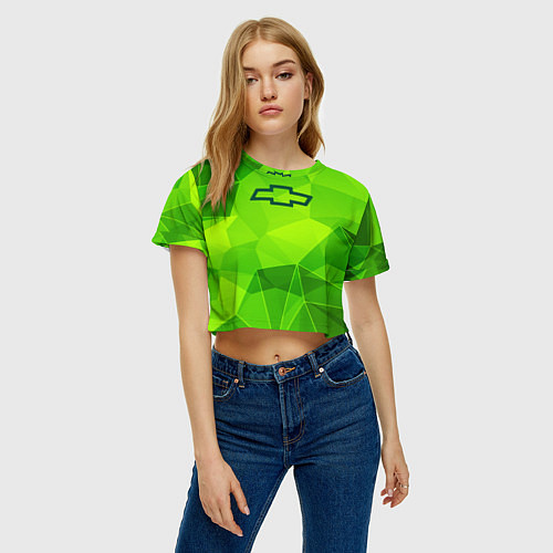 Женский топ Chevrolet green poly / 3D-принт – фото 3