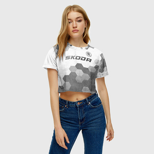 Женский топ Skoda - white gradient посередине / 3D-принт – фото 3