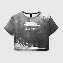 Футболка 3D укороченная женская Papa Roach - grey gradient, цвет: 3D-принт