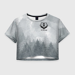 Футболка 3D укороченная женская Лес мой храм - медведь русич, цвет: 3D-принт