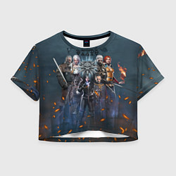 Футболка 3D укороченная женская Ведьмак герои, цвет: 3D-принт