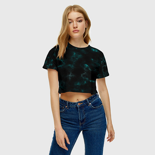 Женский топ Color black turquoise / 3D-принт – фото 3