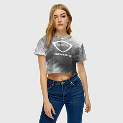 Футболка 3D укороченная женская Genesis - grey gradient, цвет: 3D-принт — фото 2