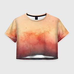 Футболка 3D укороченная женская Градиент в персиковых тоннах, цвет: 3D-принт