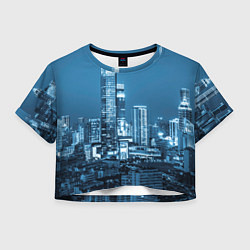 Футболка 3D укороченная женская City, цвет: 3D-принт