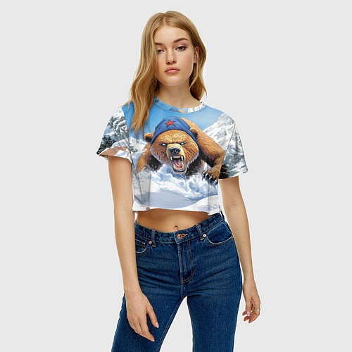 Женский топ Злой русский медведь / 3D-принт – фото 3