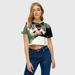 Футболка 3D укороченная женская Магомед Анкалаев боец ММА, цвет: 3D-принт — фото 2