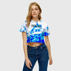 Футболка 3D укороченная женская Daysgone голубые краски, цвет: 3D-принт — фото 2
