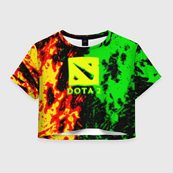 Футболка 3D укороченная женская Dota 2 кислотные краски, цвет: 3D-принт