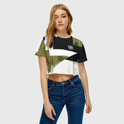 Футболка 3D укороченная женская Changan логотип, цвет: 3D-принт — фото 2