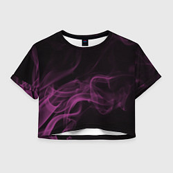 Футболка 3D укороченная женская Color smoke pink, цвет: 3D-принт