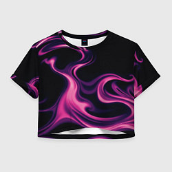 Футболка 3D укороченная женская Color pink smoke, цвет: 3D-принт