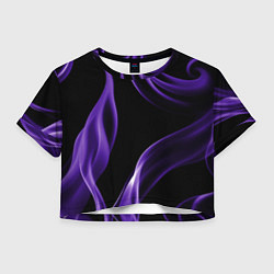 Футболка 3D укороченная женская Purple abstraction, цвет: 3D-принт