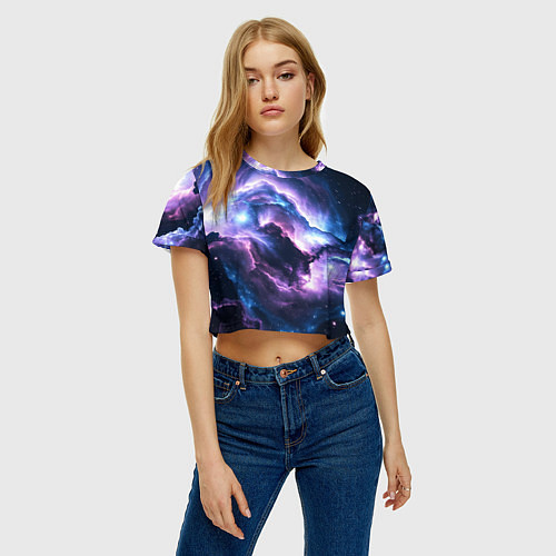 Женский топ Фиолетовая туманность / 3D-принт – фото 3