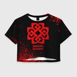 Футболка 3D укороченная женская Breaking Benjamin - red gradient, цвет: 3D-принт
