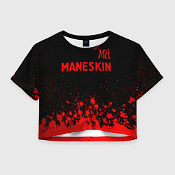 Футболка 3D укороченная женская Maneskin - red gradient посередине, цвет: 3D-принт
