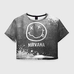 Футболка 3D укороченная женская Nirvana - grey gradient, цвет: 3D-принт