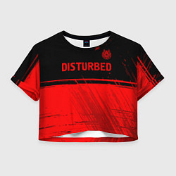 Футболка 3D укороченная женская Disturbed - red gradient посередине, цвет: 3D-принт