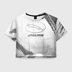 Футболка 3D укороченная женская Jaguar - white gradient, цвет: 3D-принт