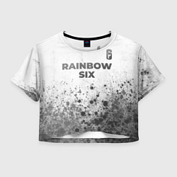 Футболка 3D укороченная женская Rainbow Six - white gradient посередине, цвет: 3D-принт