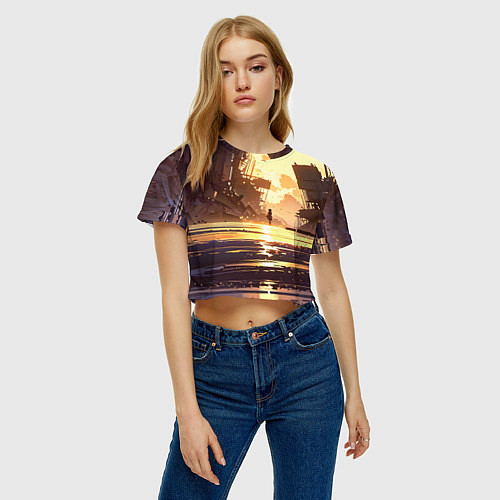 Женский топ Аниме под солнцем / 3D-принт – фото 3
