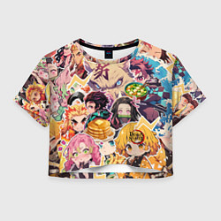 Футболка 3D укороченная женская Demon Slayer Blade Favorite Food, цвет: 3D-принт