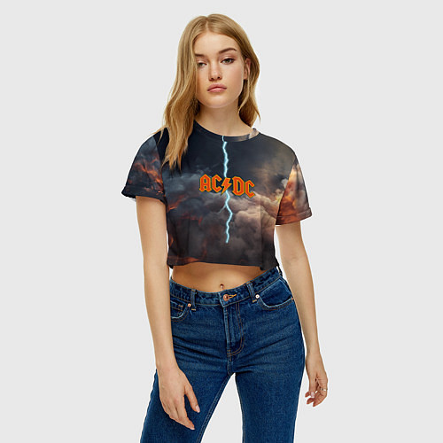 Женский топ ACDC логотип группы с молнией / 3D-принт – фото 3