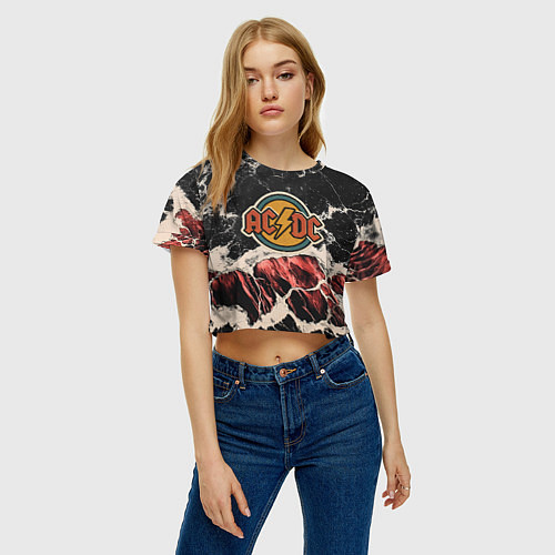 Женский топ ACDC ретро лого / 3D-принт – фото 3