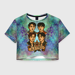 Футболка 3D укороченная женская Astro в стиле татуировки, цвет: 3D-принт