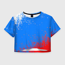 Футболка 3D укороченная женская Патриот - флаг, цвет: 3D-принт
