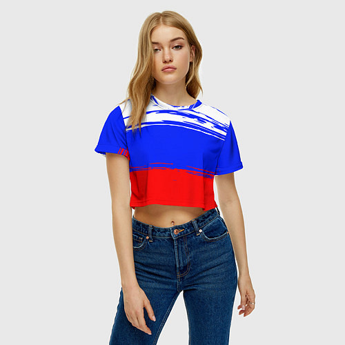 Женский топ Патриот - флаг / 3D-принт – фото 3